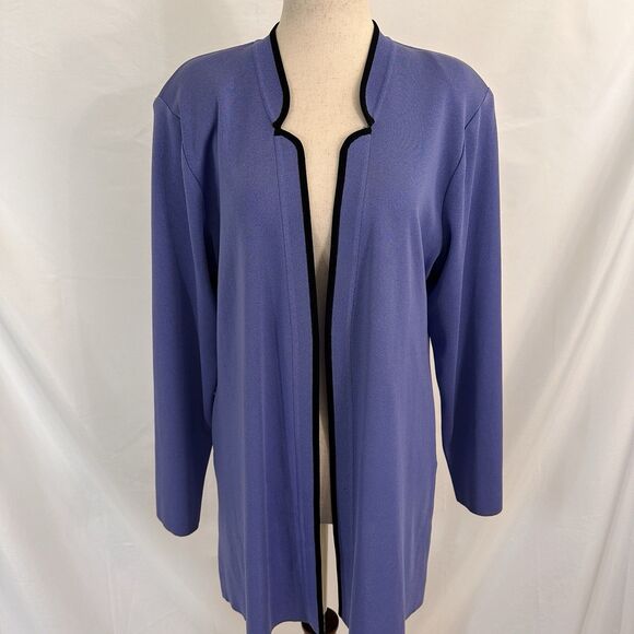 Exclusively Misook Blue Long Sleeve Open Acrylic Cardigan Sweater MEDIUM - Picture 1 of 5
